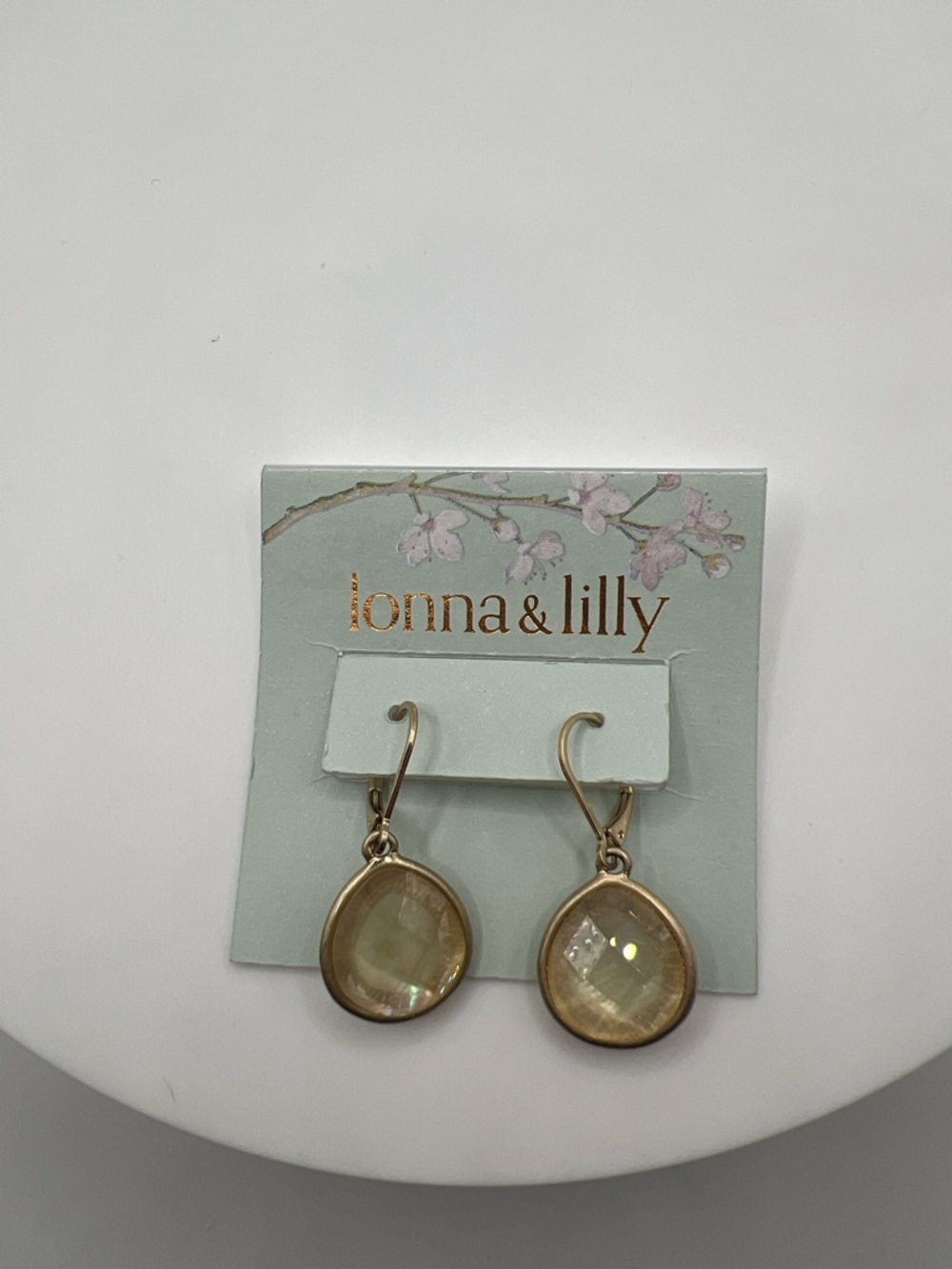 lonna & lilly Gold Iridescent Teardrop Earrings - Picture 2 of 3